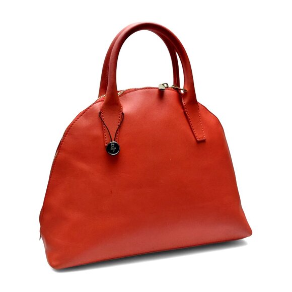 Barneys New York Small Leather Bowler Bag Scarlet Red (0233) - Picture 1 of 11